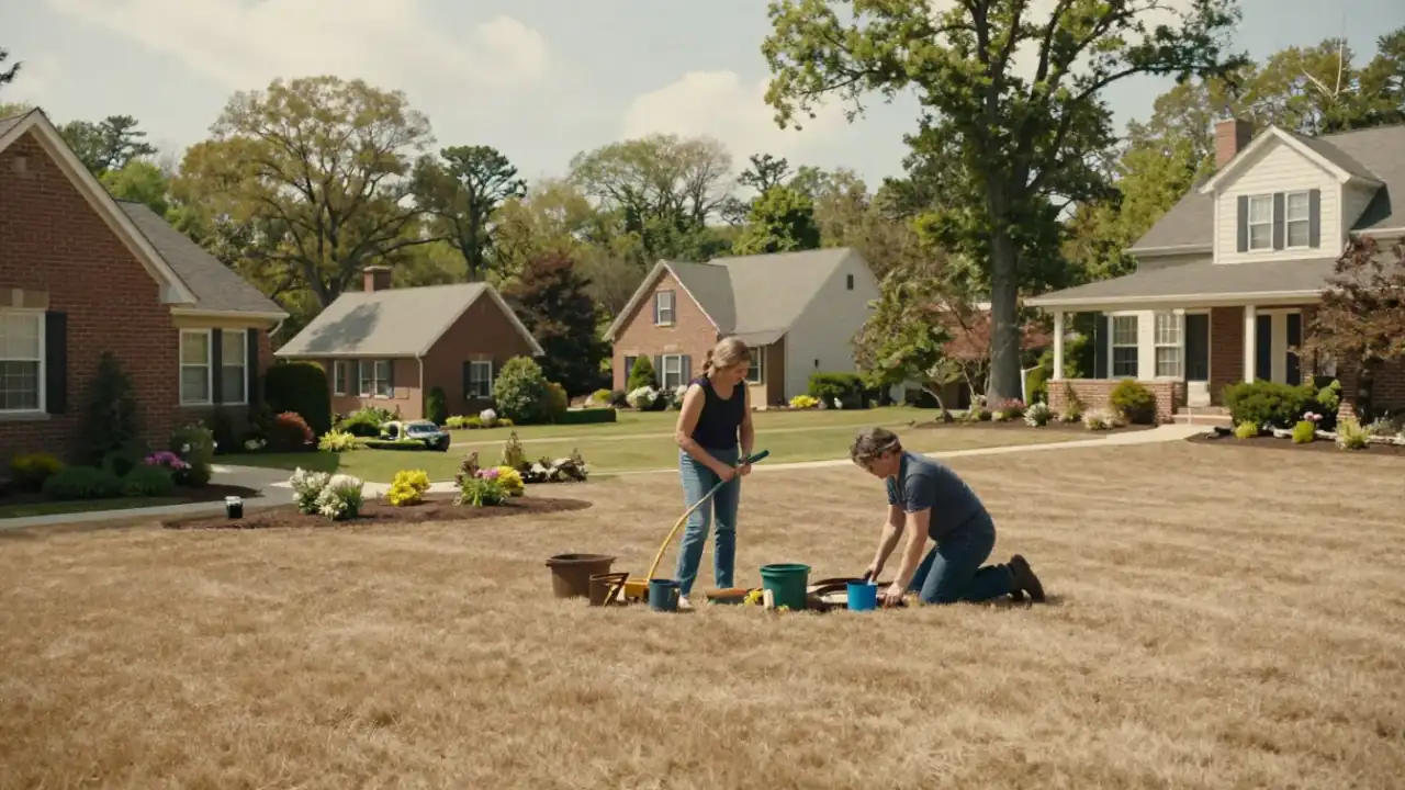 Why is my lawn turning brown in Cookeville, TN: brown lawn